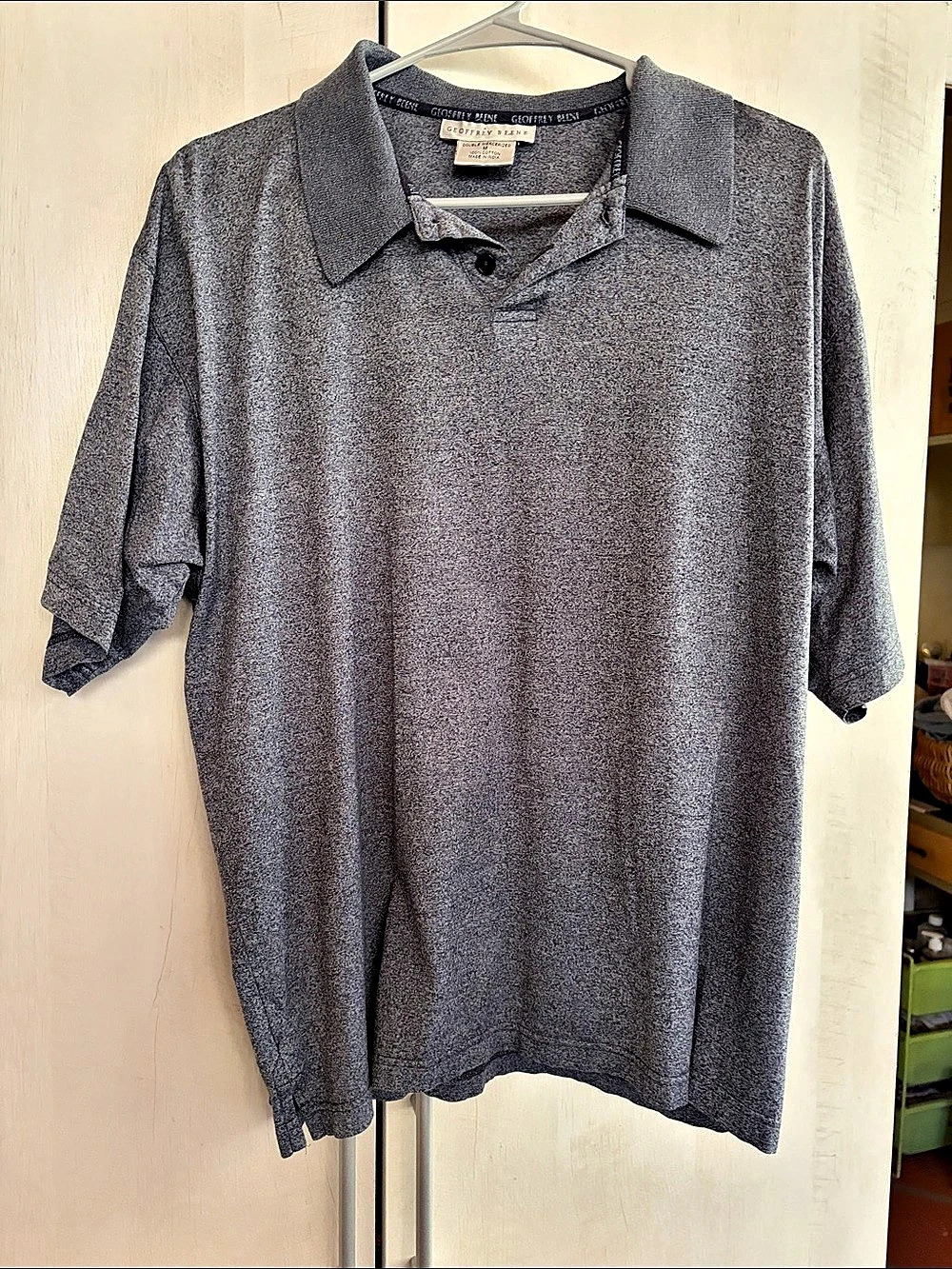 Geoffrey Beene Men's Cotton Polo Gray Size Medium Like New